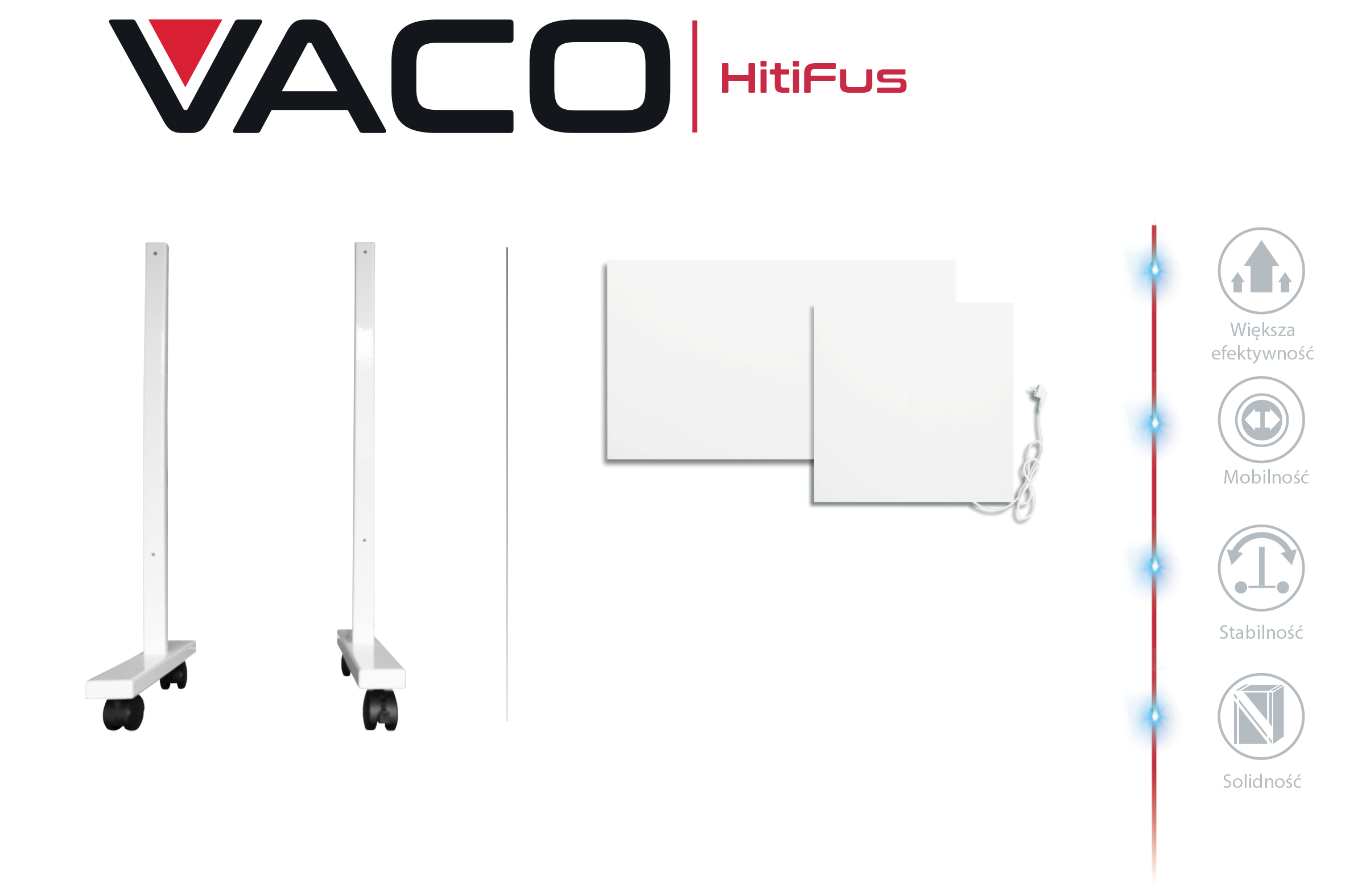 Nóżki na kółkach do paneli grzewczych HitiFus - obrazek 3