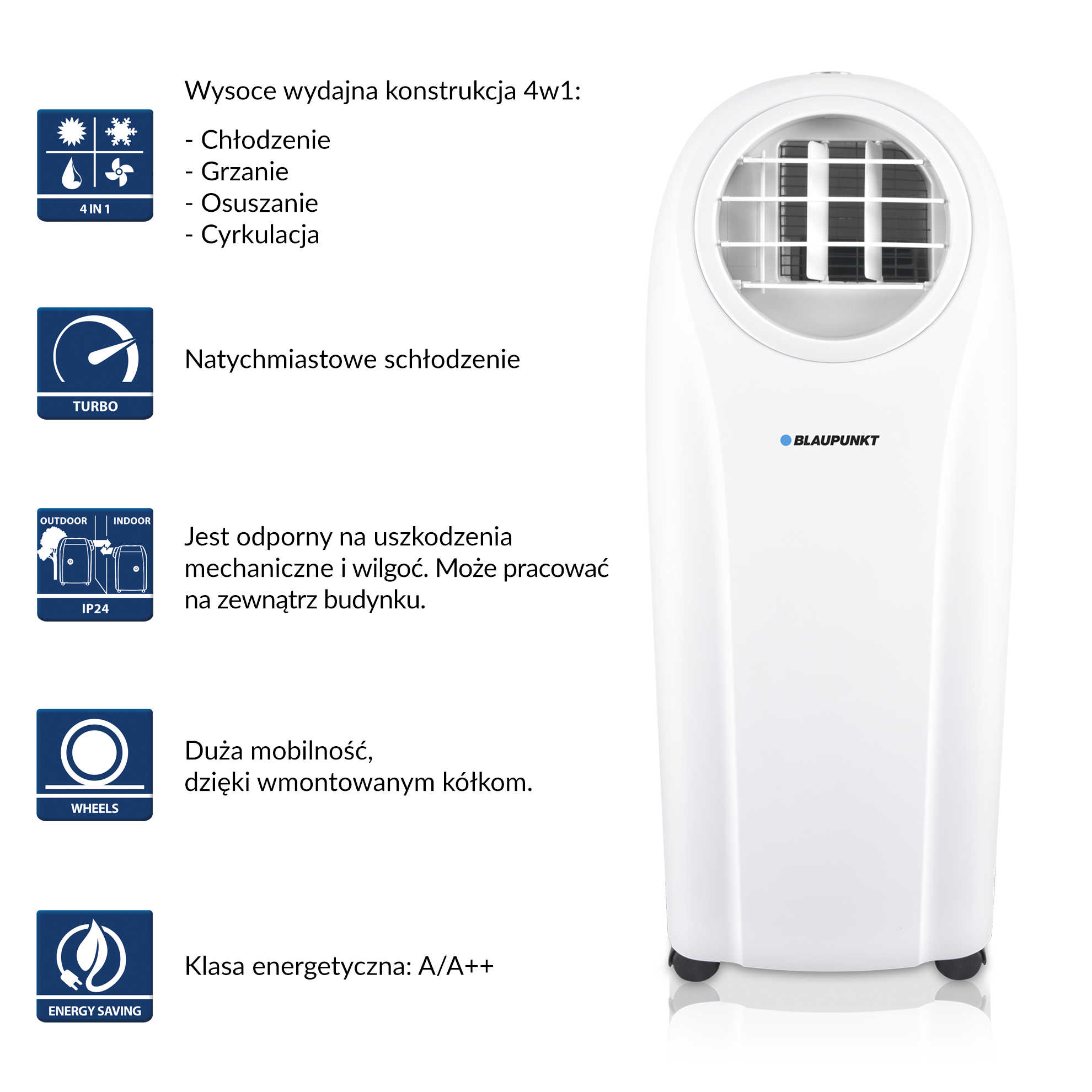 Klimatyzator przenośny Blaupunkt ARRIFANA 1414L - obrazek 9