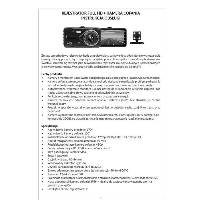 Wideorejestrator samochodowy BLACKBOX DVR - obrazek 4